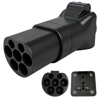 Portable EV Charging Adapter 220V Type 2 Male Plug to Schuko Socket Converter for IEC 62196-2 Charging Stations Electric Scooter