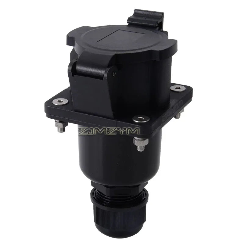SAE J1772 Type 1 EV Charger Inlet Socket 16A/32A/48A 240V AC EV Charging Port Flange Mount Electric Vehicle Charging Receptacle