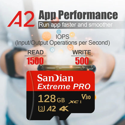 128GB Memory Card Flash Cards Reliable Micro TF/SD Card High Speed Memory Sd Cards Class10 Storage Card for PC/Smartphone
