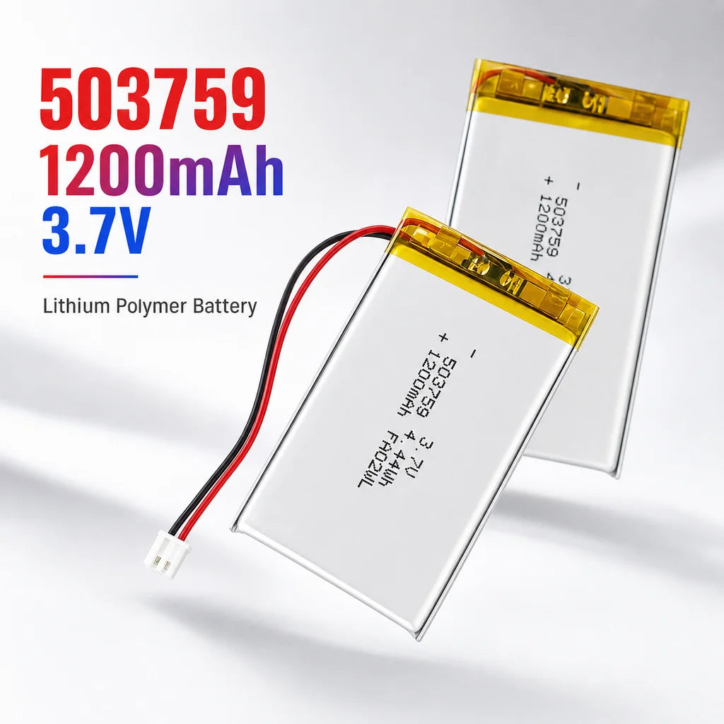 Lithium Polymer Battery 503759 3.7V 1200mAh LiPo Cell  Replacement Power For Bluetooth Headset Audio Stereo PSP POS