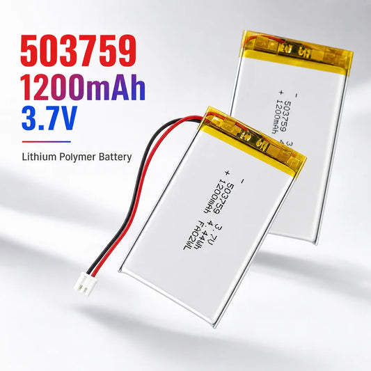 Lithium Polymer Battery 503759 3.7V 1200mAh LiPo Cell  Replacement Power For Bluetooth Headset Audio Stereo PSP POS