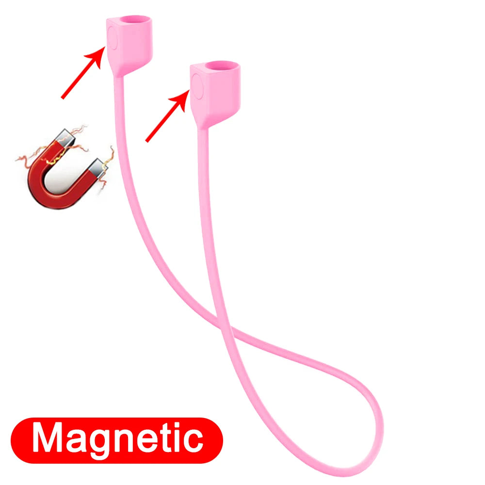 Magnetic Anti-lost Rope Strap Silicone Earphones String for Airpods Huawei Freebuds 3 Wireless Bluetooth Headphone Neck Straps