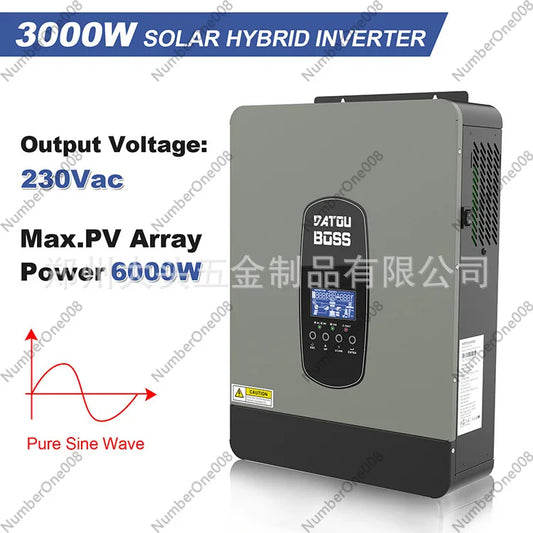 3000W 6200W 10200W Off Grid Hybrid Solar Inverter 24V 48V DC to AC 220V 230V with WIFI Monitoring