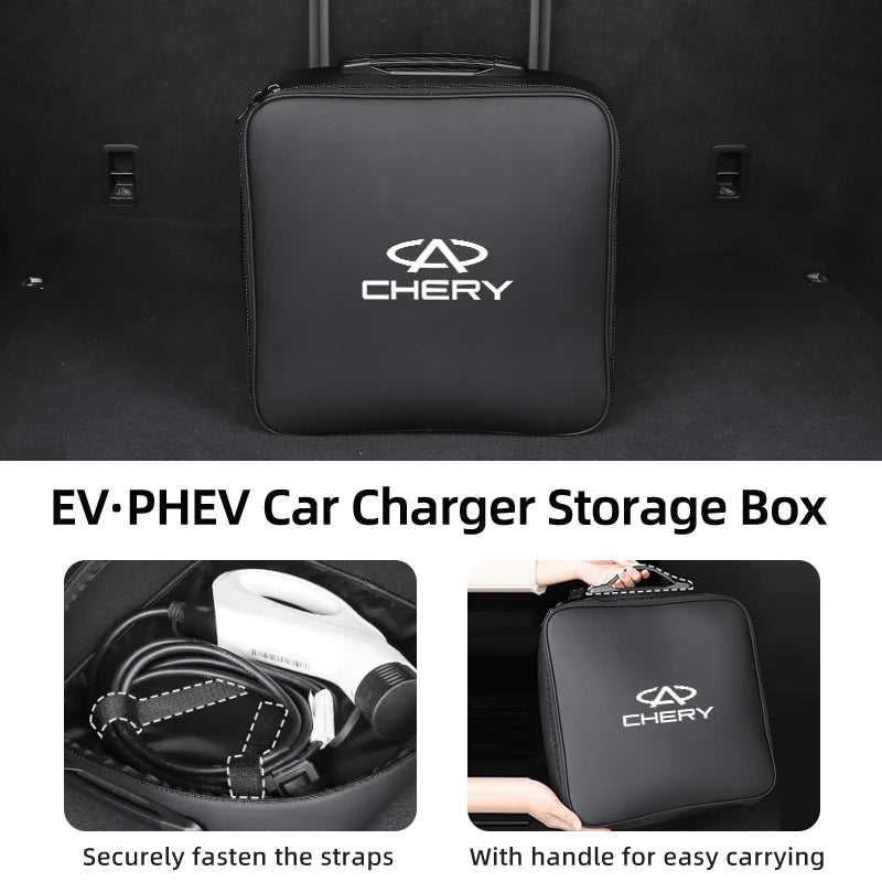 EV Car Charging Cable Storage Box Electric Vehicle Charger Cables Carry Bag For Chery Tiggo 7 Pro 8 4 5 3 2 T11 5X Amulet Fora