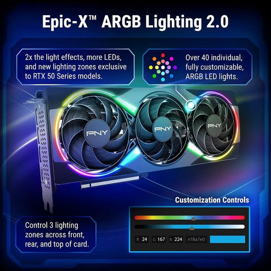 GeForce RTX 5060 Ti 8GB GDDR7 2692MHz Boost Triple Fan ARGB OC SFF Graphics Card PCIe 5.0 HDMI DP