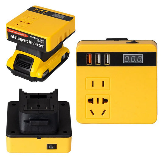 120W Lithium Battery Inverter For Dewalt 18v 21v To 110v 220v Multi-Function Household Smart Transformer Outdoor Work Inverter