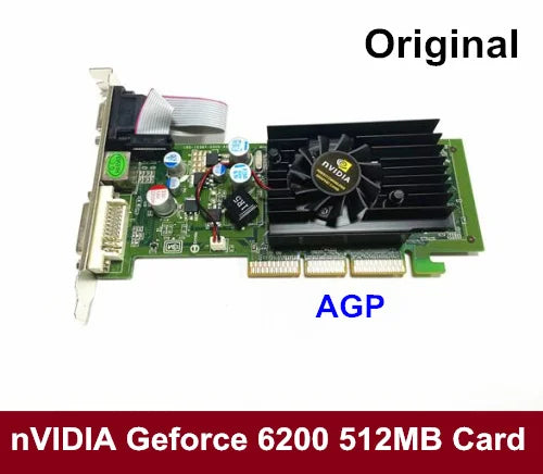 NEW for nVIDIA GeForce fx 6200 512M AGP Video Graphic Card GF6200 DDR2 AGP 8X Card High Quality
