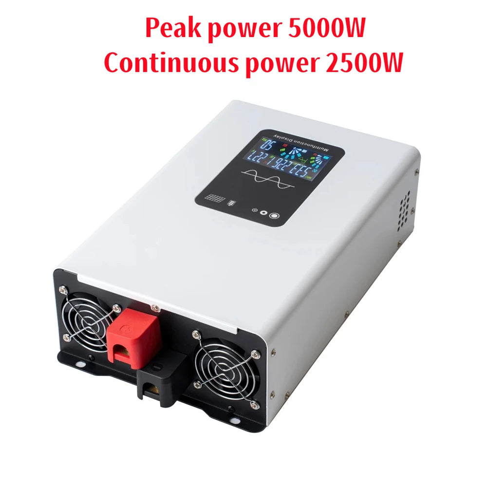 Pure Sine Wave Inverter 5000W 6000W 8000W Power Converter LCD Display DC12V 24V To AC 220V 110V Voltage Solar Power Car Inverter