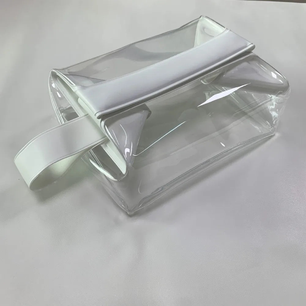 Clear Toiletry Bags with Magnetic Closure Leak-proof Makeup Bag Large Capacity PVC Cosmetic Pouch for Women Men Traveling