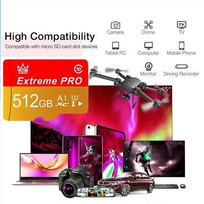 32GB 256GB 512GB Micro TF SD Card TF Cards SD Cards Memory Card UHS-I High Endurance Ultra HD Durable for Phone Gaming Laptop