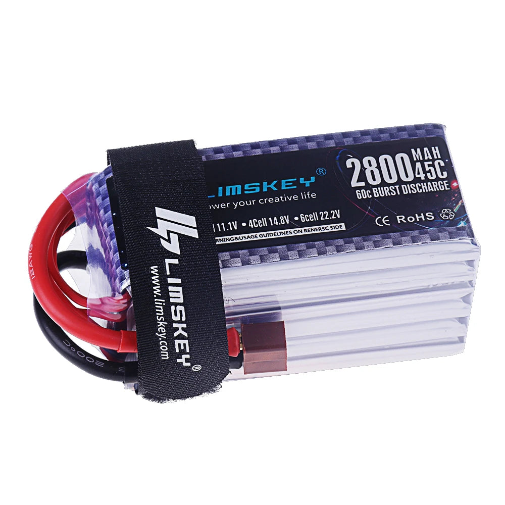 6S 22.2V 45C 1500/2200/2800mAh LiPo Battery With XT60 XT90 Plug High Power RC Model Battery