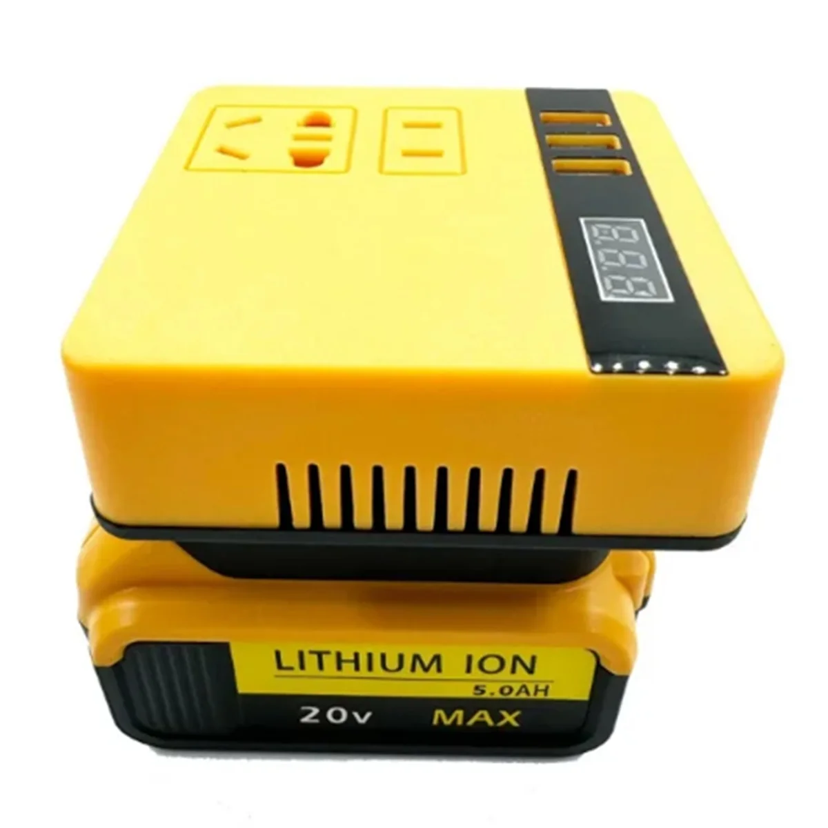 Multifunction Power Inverter DC 18V to 220V Inverter Adapter Power Supply Inverter for Dewalt 18V 20V BatteryJKL