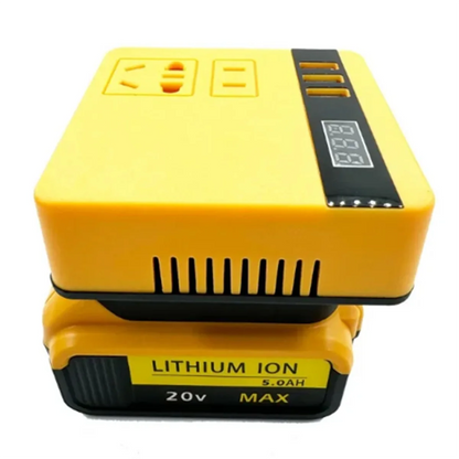 Multifunction Power Inverter DC 18V to 220V Inverter Adapter Power Supply Inverter for Dewalt 18V 20V BatteryJKL