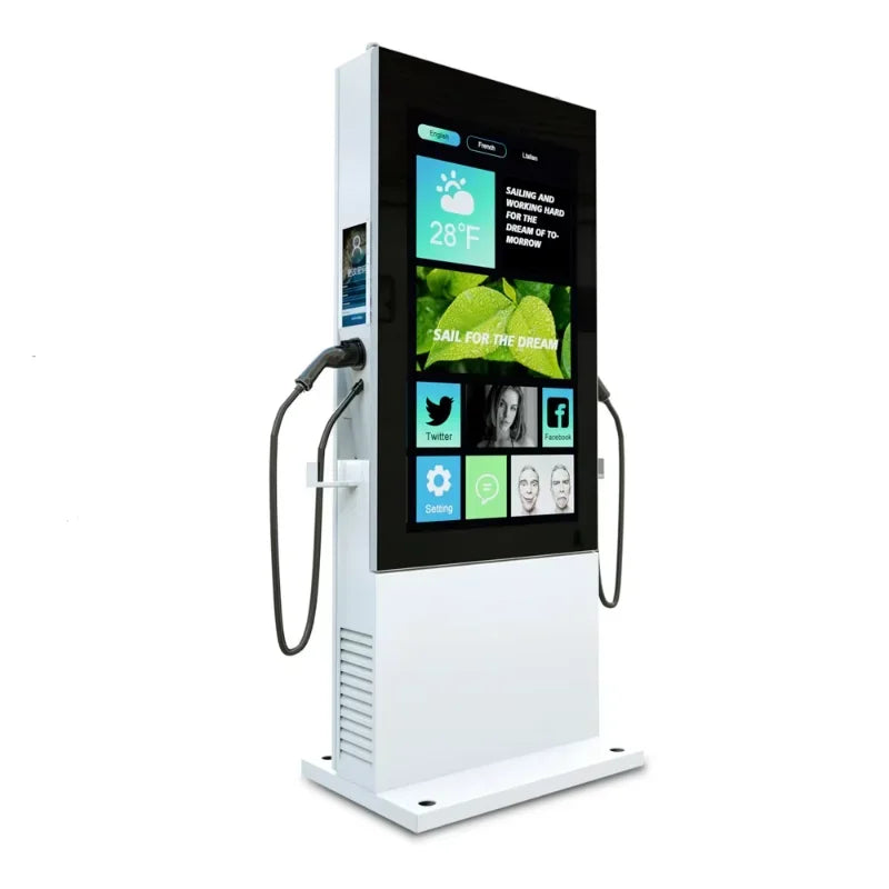 Customized Ev Charging Station Portable Environmental Friendly Dc 22Kw Ev Charger Advertising Screen Charging Station for USA