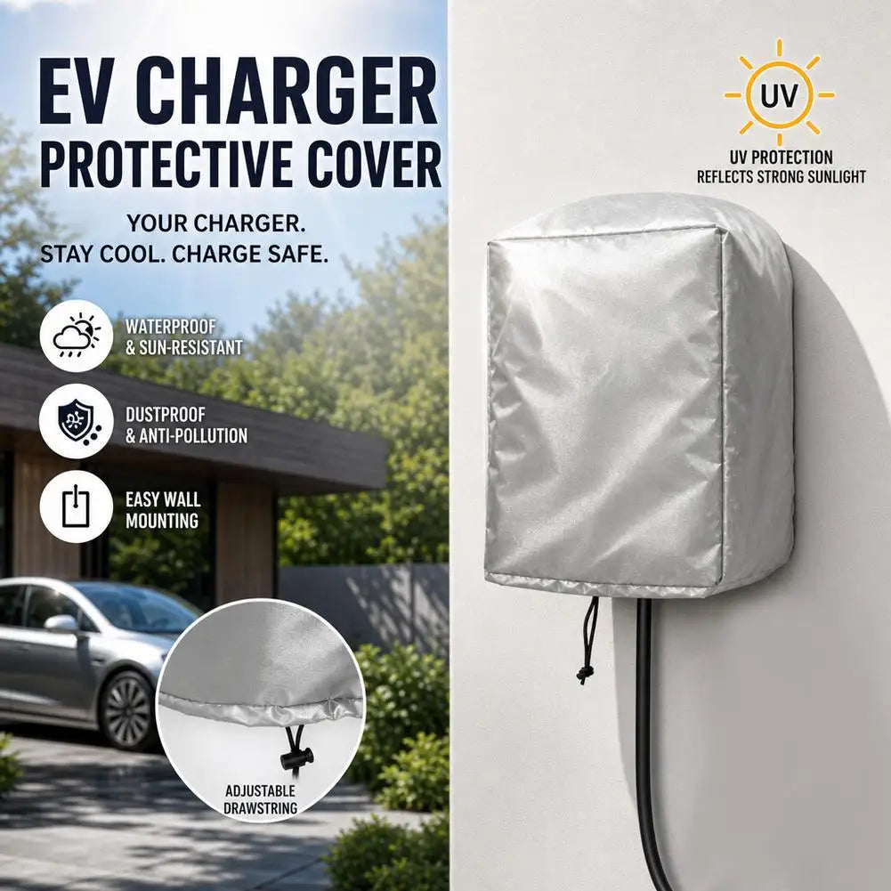 Waterproof EV Charger Post Cover Windproof  Dust‑Proof Wall‑Mount Electric Vehicle Charging Station Protector For Outdoor
