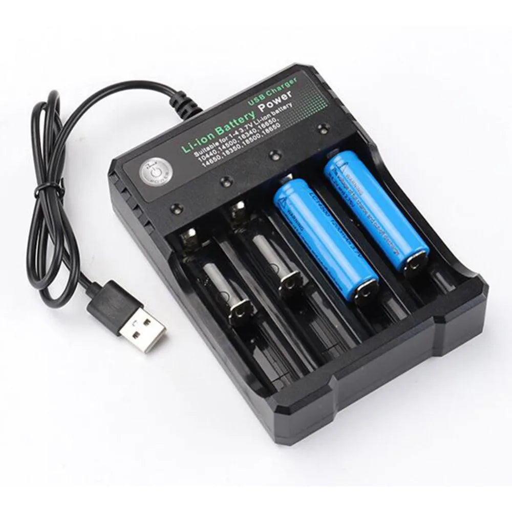 2 3 4 Slots 18650 Battery Charger 3.7V Portable Rechargeable Charger Lithium For 26650 18700 17670 16340 14500 10440 Batteries