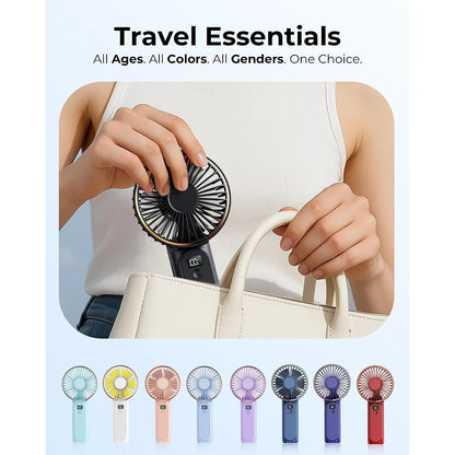 Handheld Fan Cooling Rechargeable 180° Adjustable 6 Speed Wind Display Portable Air Conditioner Foldable Quiet Fan As Power Bank