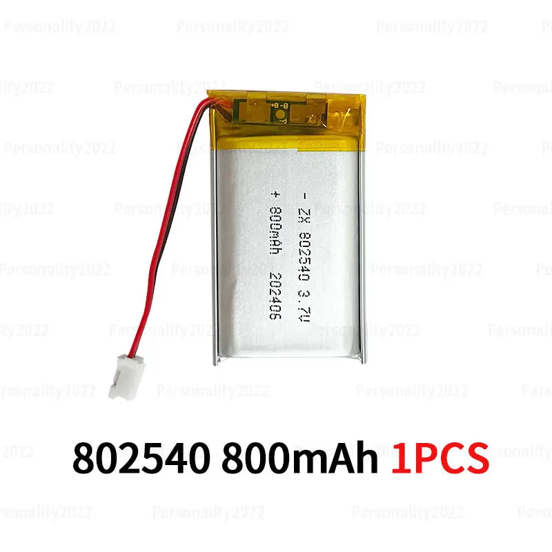 Lithium Battery Li Polymer Batteries 800mAh 3.7V 802540 Lipo 082540 for Flashlight Remote Controller Handheld Fans 1pcs-10PCS