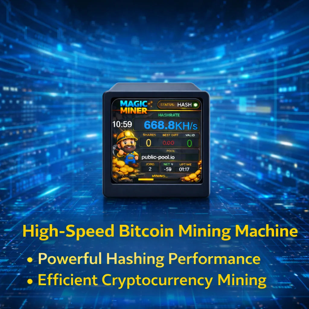 Smart Crypto Mining Display Mini Bitcoin Miner Monitor Plug & Play WiFi Real-Time Hashrate USB Powered