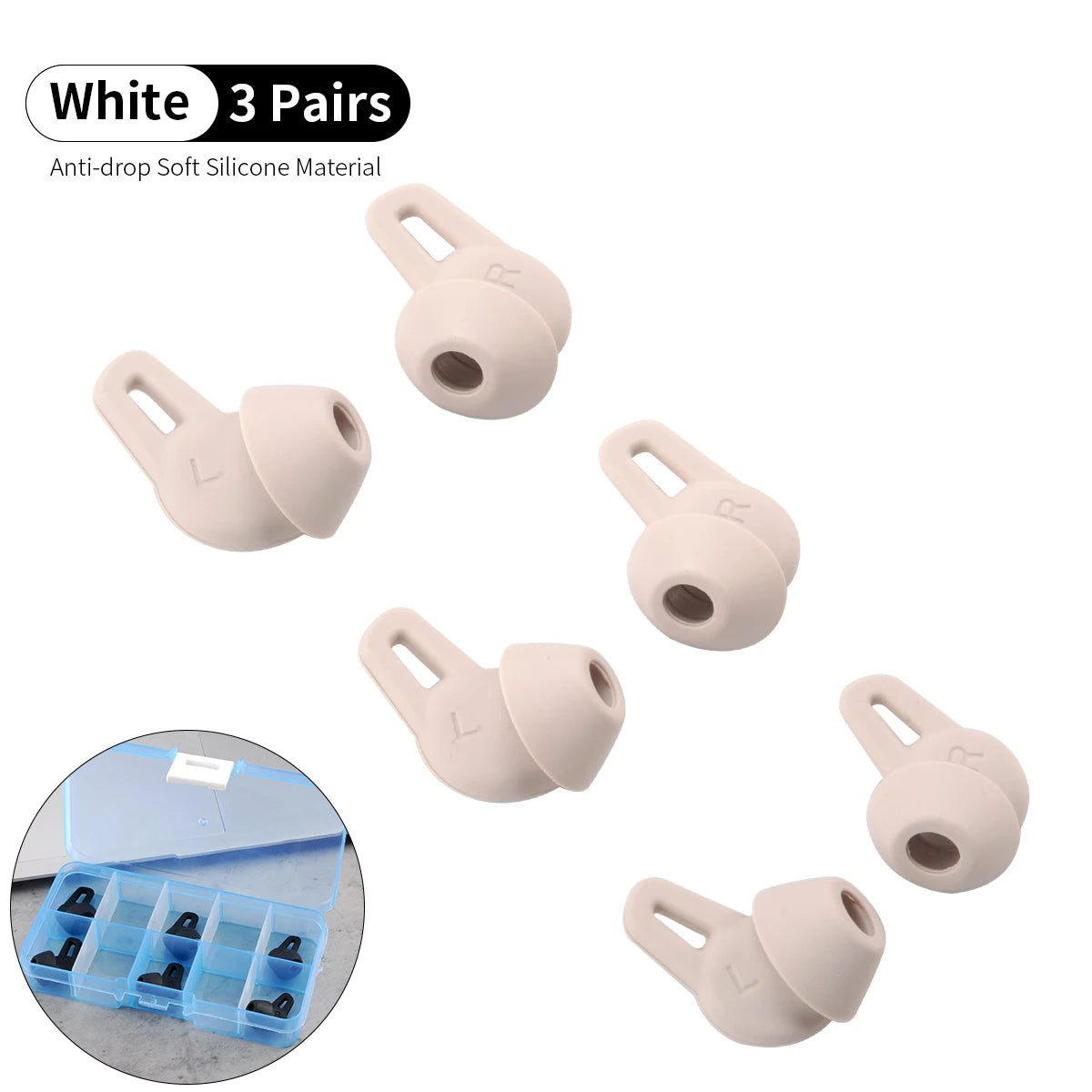 6pcs Ear Tips for HUAWEI Freelace Pro Eartips Neck-Mounted Headphone Tips Anti-Drop Avoid Falling Off Silicone Earplugs Ear Wing