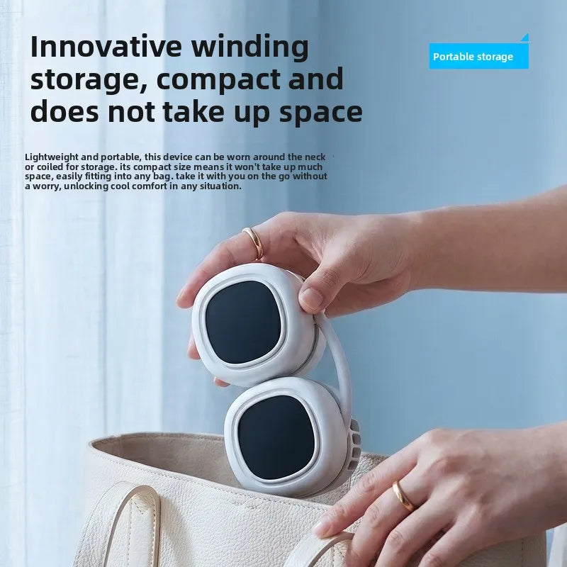 Fan Long Battery Neck Portable No Bladeless Hanging Neck Rechargeable Air Cooler 5 Speed Mini Summer Sport Fan 2000mAh