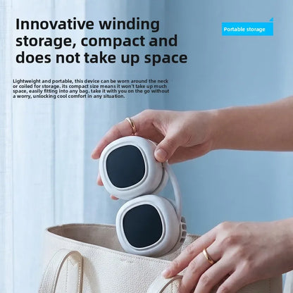 Fan Long Battery Neck Portable No Bladeless Hanging Neck Rechargeable Air Cooler 5 Speed Mini Summer Sport Fan 2000mAh