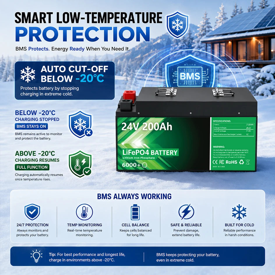24V 200Ah LiFePO4 Battery 5.12kWh Bluetooth 8S 200A BMS 6000 Cycles 100Ah 300Ah 12V Lithium Battery for Marine RV Solar Off-Grid