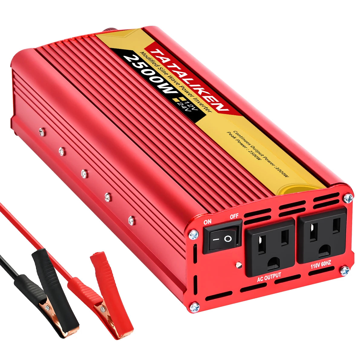 Inverters 12V,  24V 60HZ 600W 1500W 2000W 2500W, portable vehicle-mounted household frequency converter, universal socket