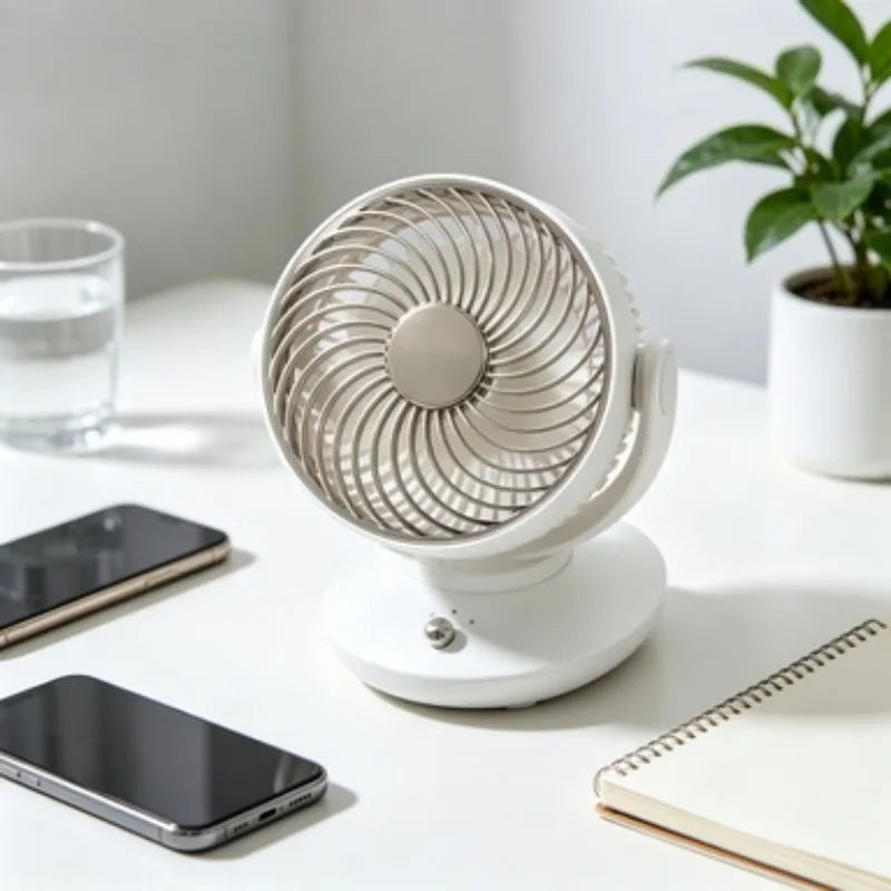 Rechargeable Portable Mini USB Fan Multi Angle Desktop Cooling Fan Indoor Student Dorm Office Household Fan