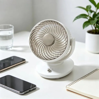 Rechargeable Portable Mini USB Fan Multi Angle Desktop Cooling Fan Indoor Student Dorm Office Household Fan