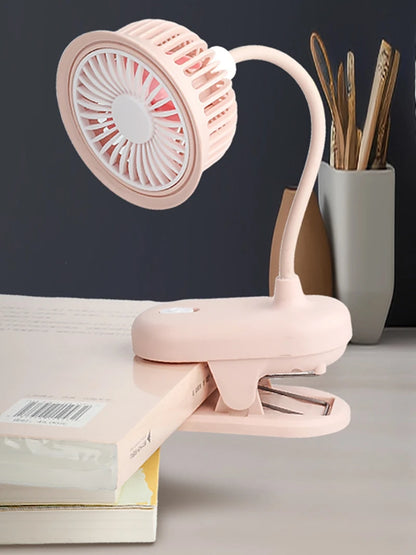 USB Rechargeable Clip on Small Fan 360° Adjustable Battery Powered Mini Fan Strong Wind Flexible Neck Desktop Stroller Quiet Fan