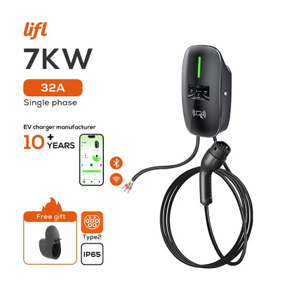 Lifl Electric Vehicle Wall Charger Fast Charging Station Type2 GBT for Electric Cars Wall-Mounted EV Charging Station