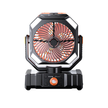 Camping Fan 60000mAh Battery Powered Fan Rechargeable with LED Light Portable Outdoor Tent Fan with Hanging Hook Desk Fans