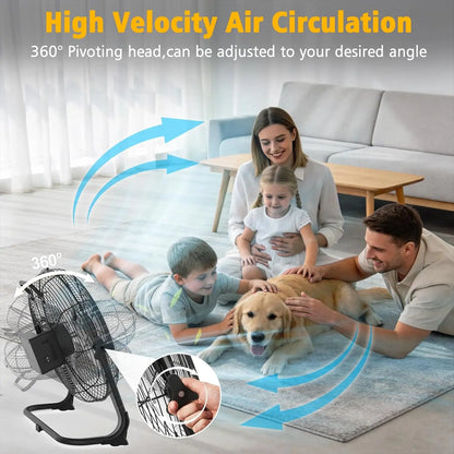 Rechargeable Floor Fan 13200 mAh Fan with Type C and USB Charging 15W Continuous Speed Control High Air Flow Wind Machine