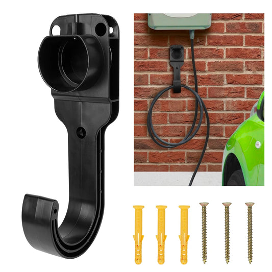 EV Charger Cable Holder For Electric Car Charging Wall Mount Bracket Gun Head Socket Universal For Type 2 Connector EU Plug