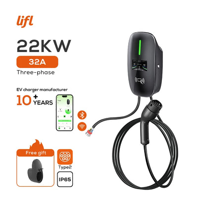 Lifl Electric Vehicle Wall Charger Fast Charging Station Type2 GBT for Electric Cars Wall-Mounted EV Charging Station