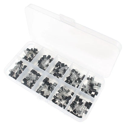 200PCS Transistors Kit NPN PNP S8050 S8550 2N3904 S9012 S9013 S9014 2N3906 C1815 A1015 MJE13001 10 Values Transistor Set