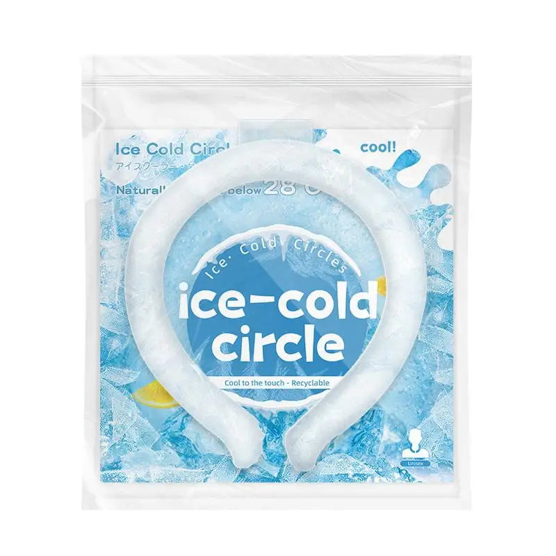 Summer Outdoor Ready Neck Cooling Tube and Ice Ring Reusable for Instant Cool Relief