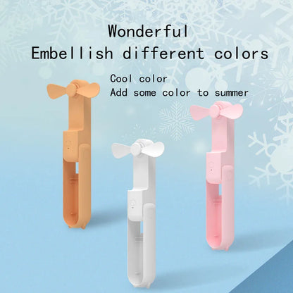 2000mAh Mini Portable Fan USB Rechargeable Cooler Collapsible Handheld Desktop Fan Quiet Foldable Office Home Handy Power Bank