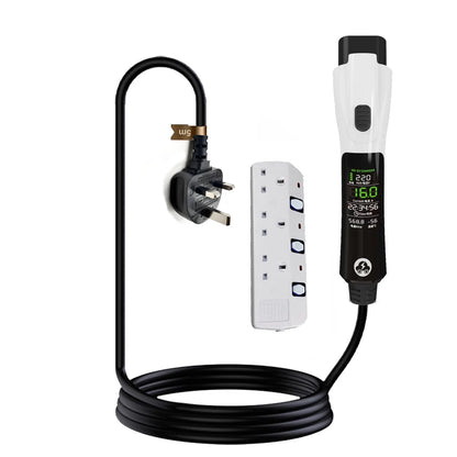 16A 3.5kW Portable EV Charging Gun, Type 2 EU Standard with UK 13A Plug, 2-in-1 Charger  V2L Discharger for Electric Vehicle