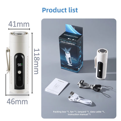 3-in-1 Portable USB Rechargeable Fan 199 Variable Speeds High Capacity 3000mAh Handheld Neck Hanging Fan for Camping Pocket Fan
