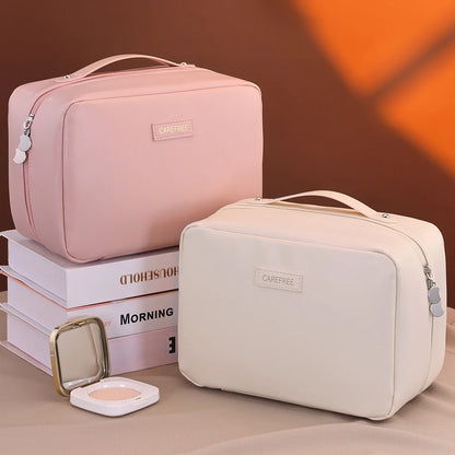 PU Flame Makeup Bag, Beauty Makeup Storage Bag, Double Zipper Makeup Brush Bag, Business Travel Toiletries Sorting Bag