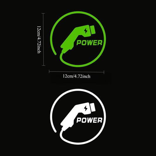 EV Charging Port Reminder Sticker,Creative Full Charge Decal Waterproof UV-Resistant for Rear,Window