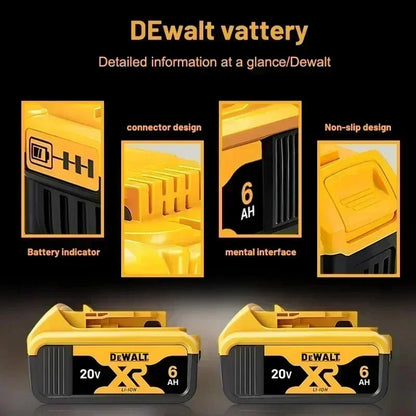 100% Original DeWalt Batteries 20V 6000mAh Li Ion Battery For DCB206 DCB205 DCB204 DCB200 DeWalt Power Tools Air Transport