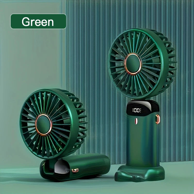 1200mAh Portable Mini Fan With LED USB Battery Fans Rechargeable Cool Cooler Small Foldable Handheld Desk Bedroom Indoor Home