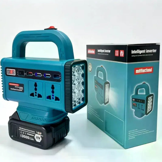 1Pcs Home Multifunctional Lithium Battery Inverter With Light 150W Electric Tool Battery DC 18V-21V To AC 220V DC To AC Inverter