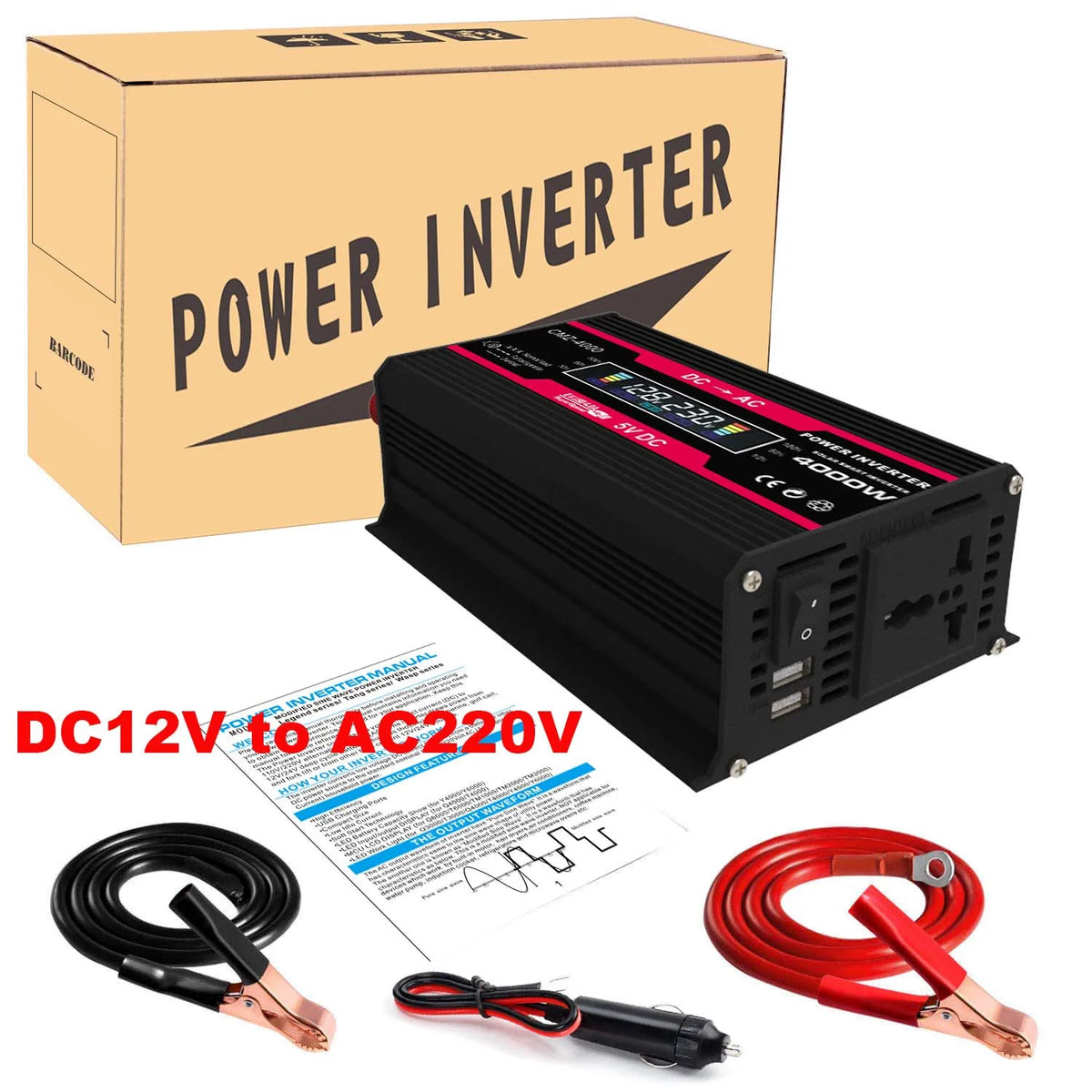 600W Car Power Inverter 12 v 110 v 220 v DC to AC Auto Solar Inversor Voltage Converter 12v to 110v 220V Transformer Rated 300W