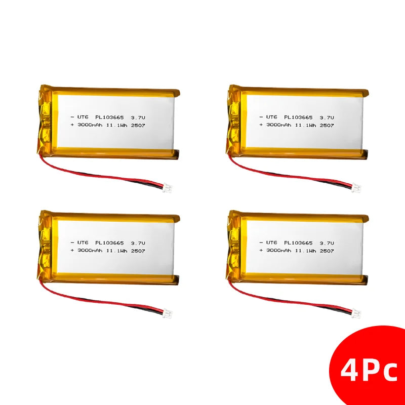 3.7V Lipo Battery 3000Mah PL103665 Lithium  Li Polymer Batteries for T114 V2 LoRa 32 V3 Dev-board  Node 1Pc