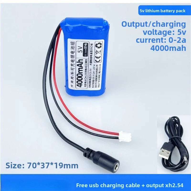 5V 16800mAh Lithium Battery Pack Rechargeable Single Chip Microcomputer for USB Fan 4G Wireless Network Wi-Fi Bluetooth