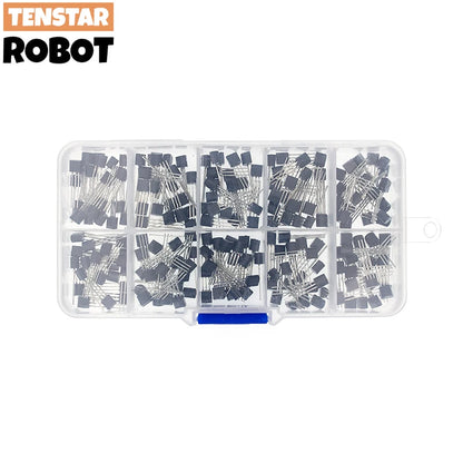 TO-92 BC337 BC327 2N2222 2N2907 2N3904 2N3906 S8050 S8550 A1015 C1815 Transistor Assortment Kit 10value 200PCS,Transistors Box
